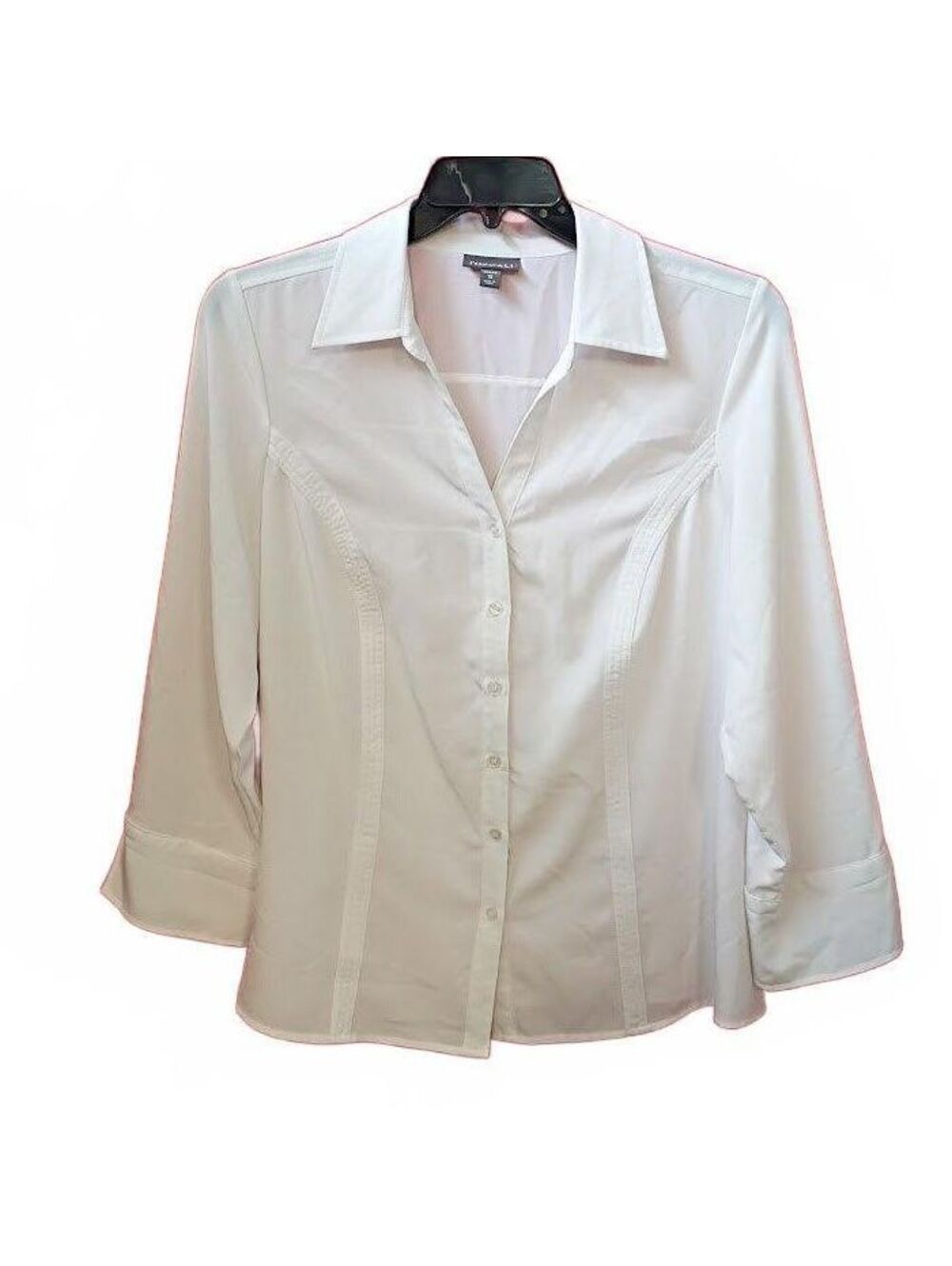 roz & ALI Women's White Button-Up Shirt Plus Size 1X